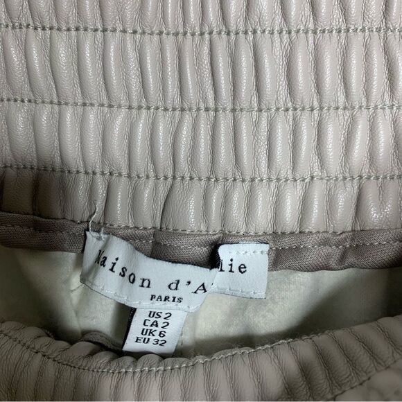 Maison d' Amelie Paris Faux Leather Pull On Pants - Picture 7 of 11